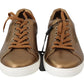 Dolce & Gabbana Golden Metallic Leather Sneakers