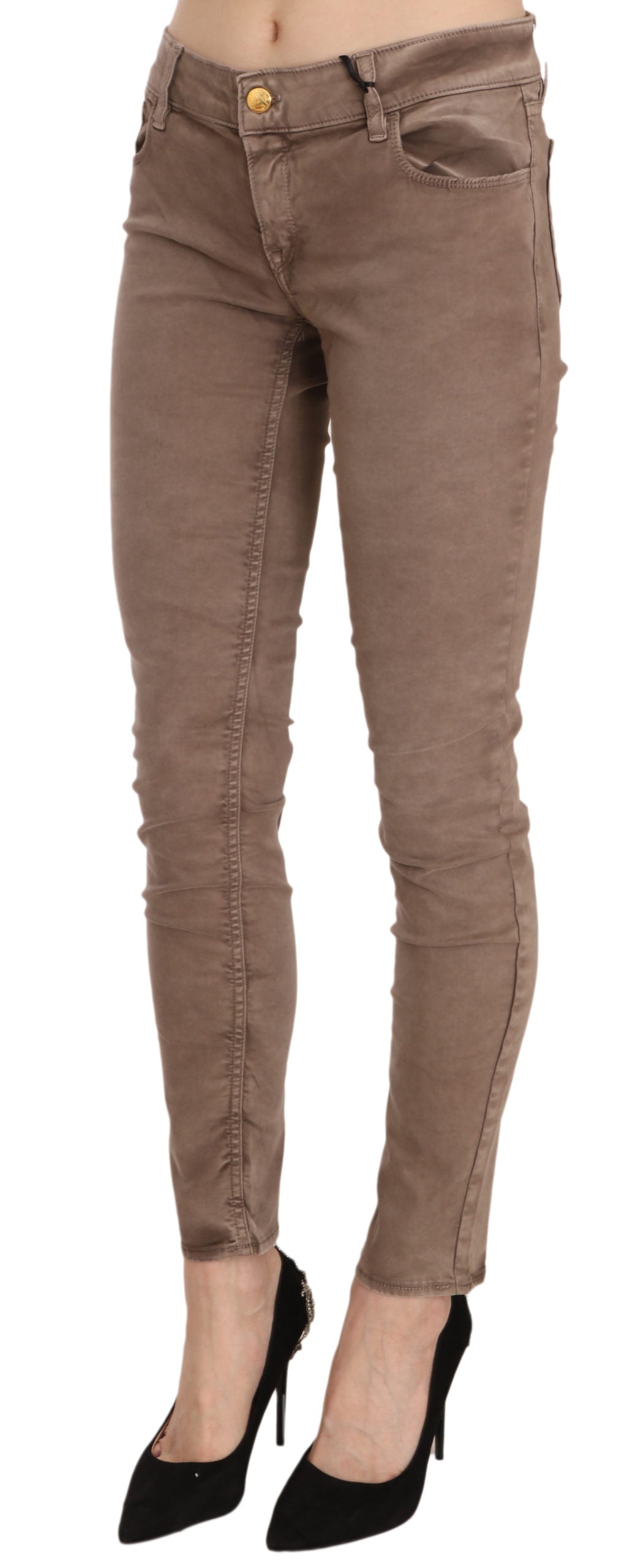 Chic Brown Slim Fit Skinny Jeans - SEHABRANDS