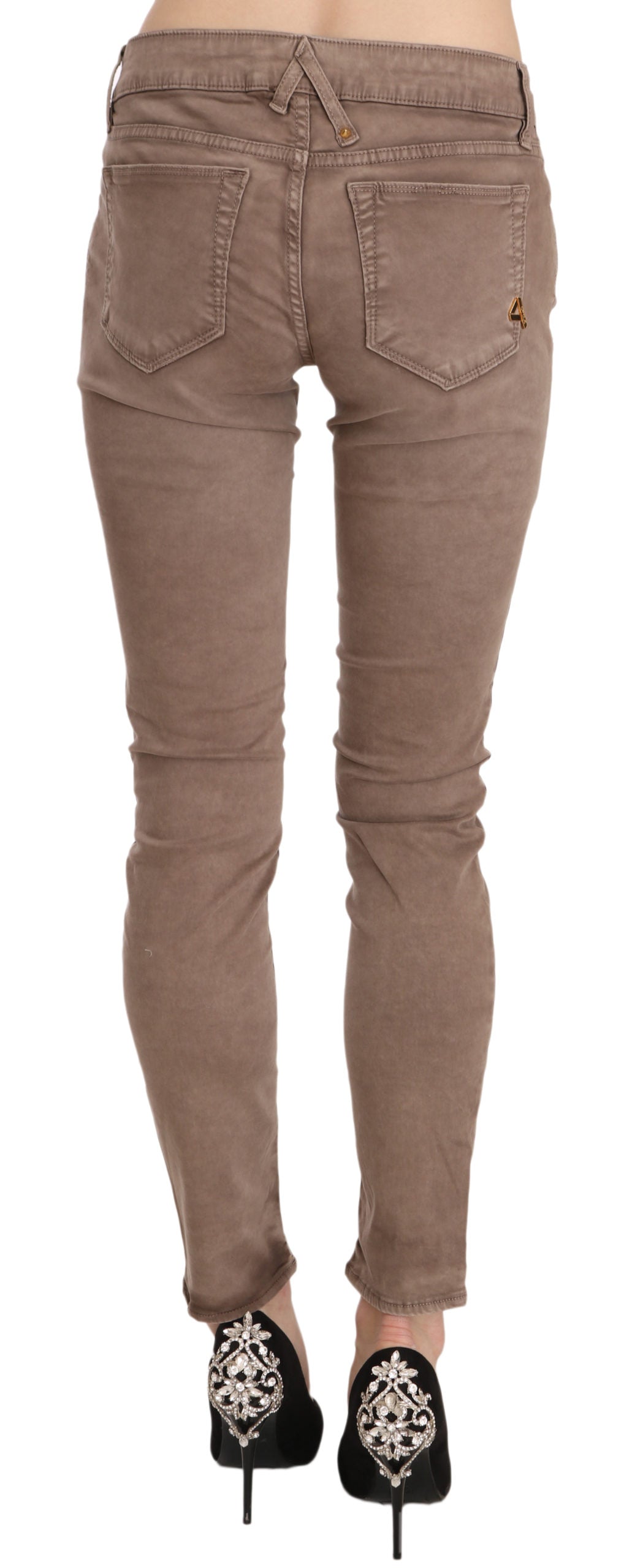 Chic Brown Slim Fit Skinny Jeans - SEHABRANDS