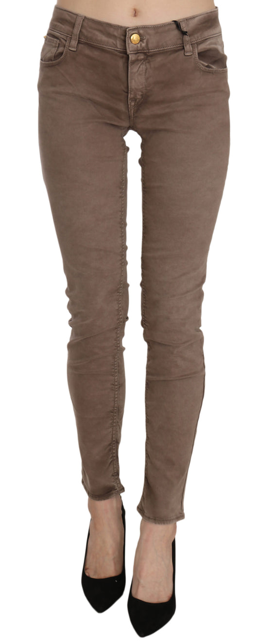 Chic Brown Slim Fit Skinny Jeans - SEHABRANDS