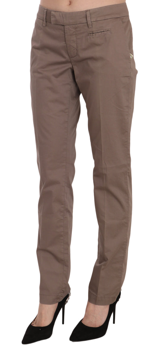 Chic Brown Straight Cut Trousers - SEHABRANDS