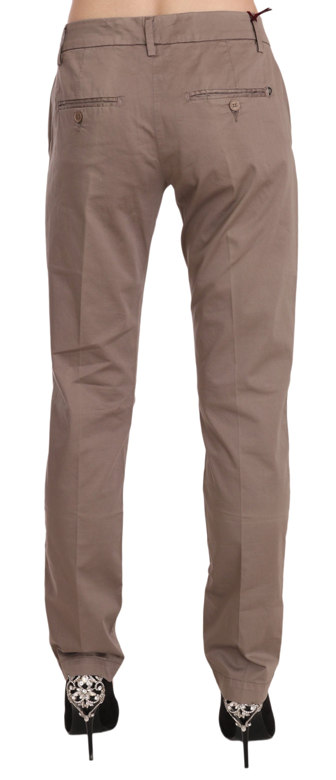 Chic Brown Straight Cut Trousers - SEHABRANDS