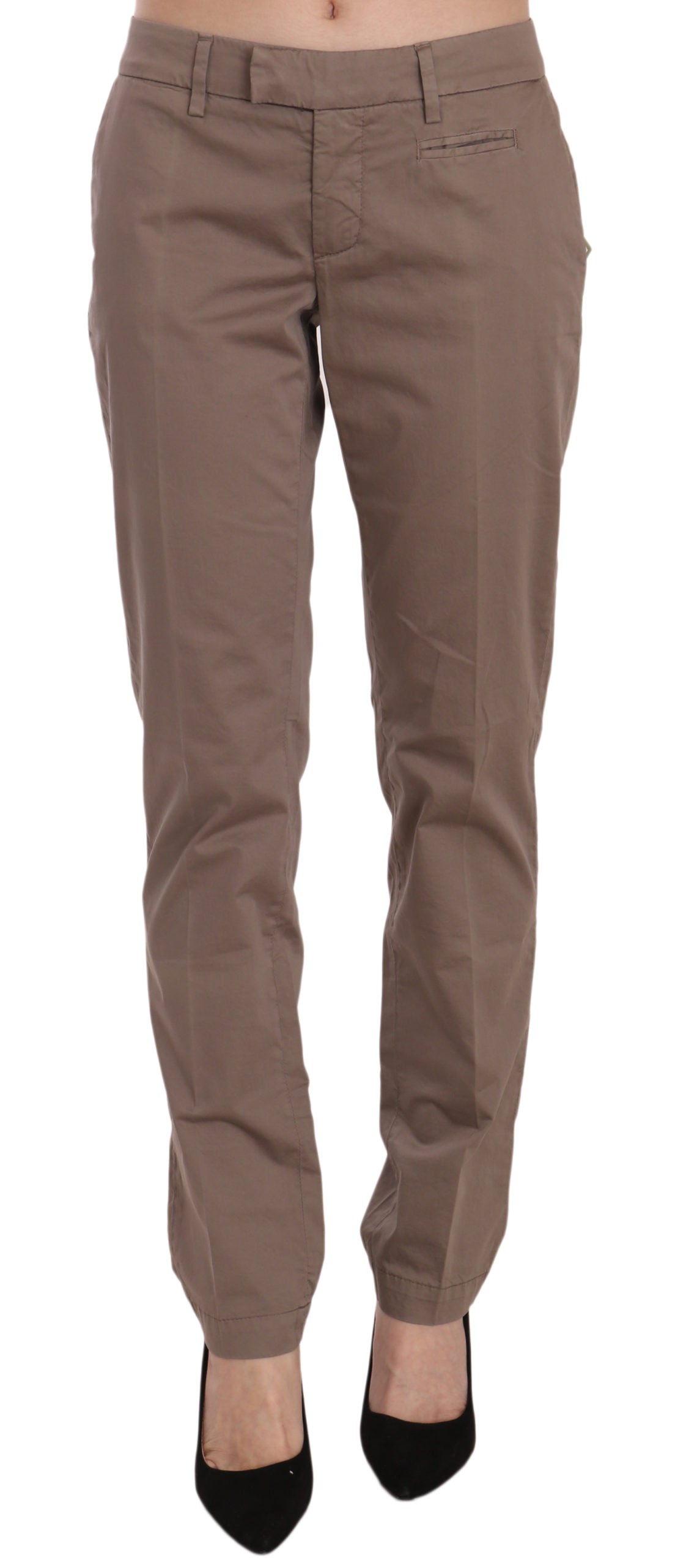 Chic Brown Straight Cut Trousers - SEHABRANDS