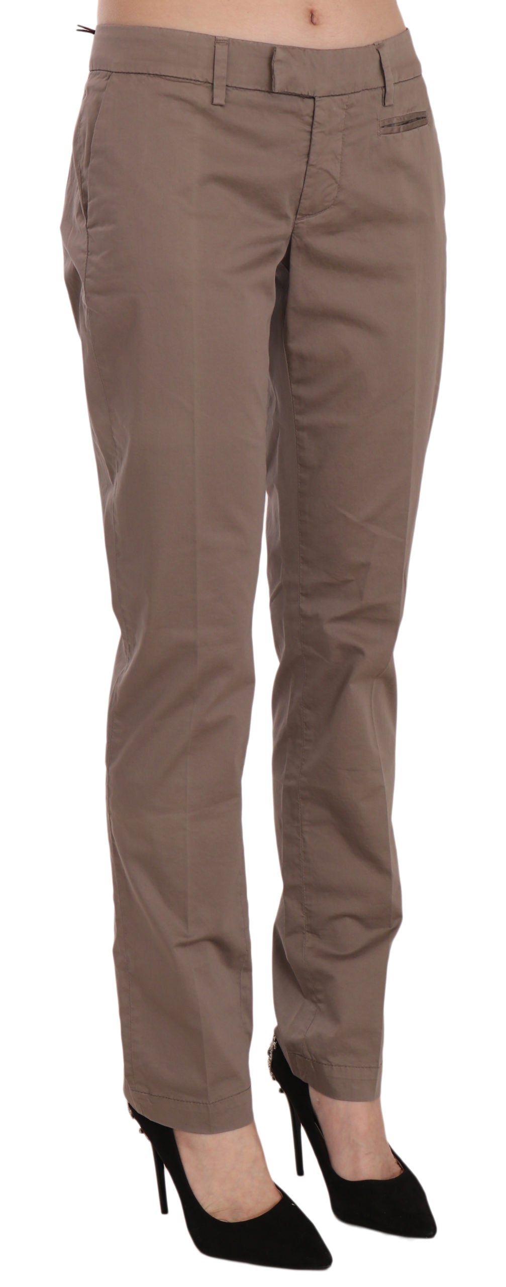 Chic Brown Straight Cut Trousers - SEHABRANDS