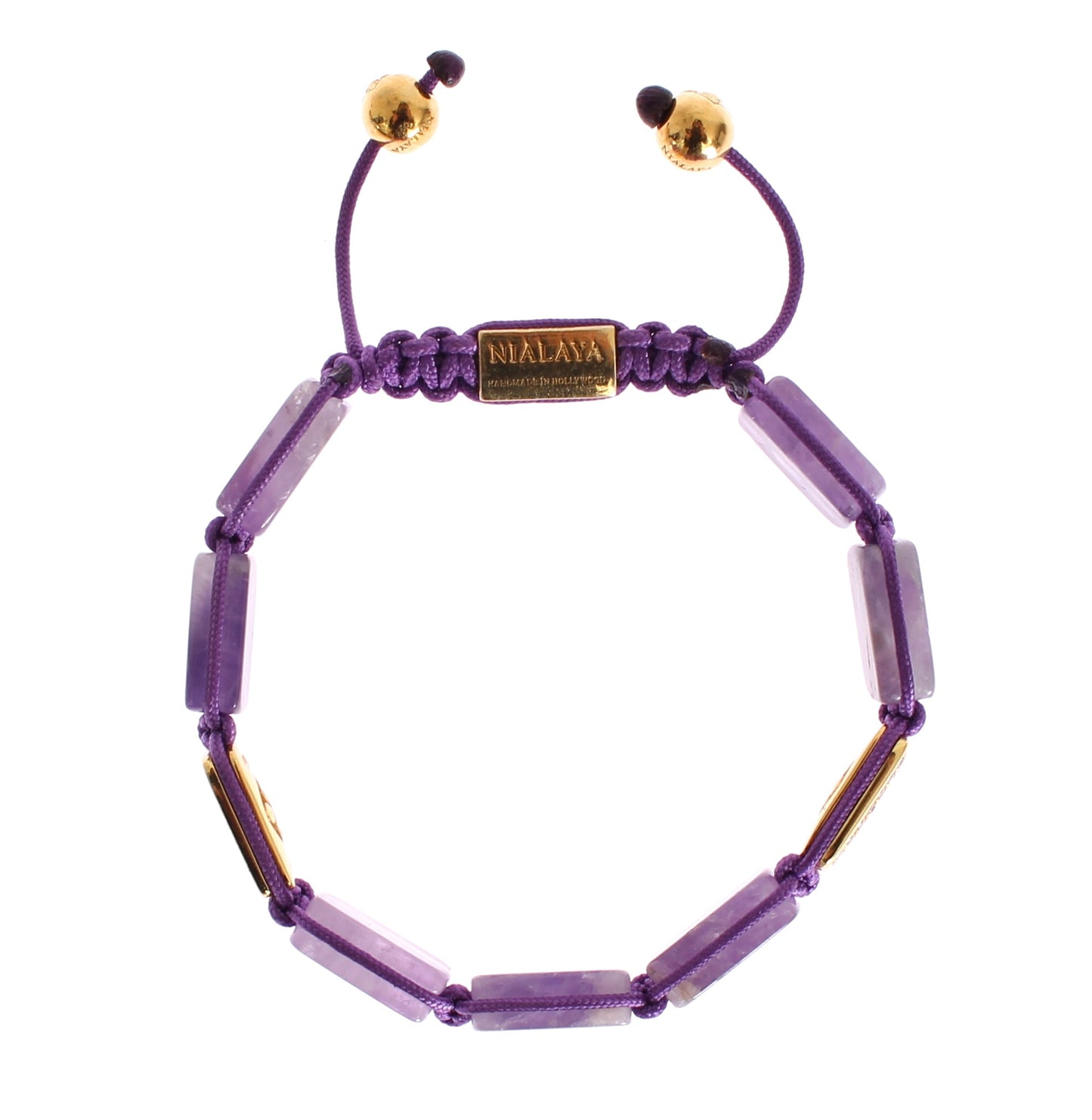 Dazzling Diamond Gold-Plated Amethyst Bracelet - SEHABRANDS