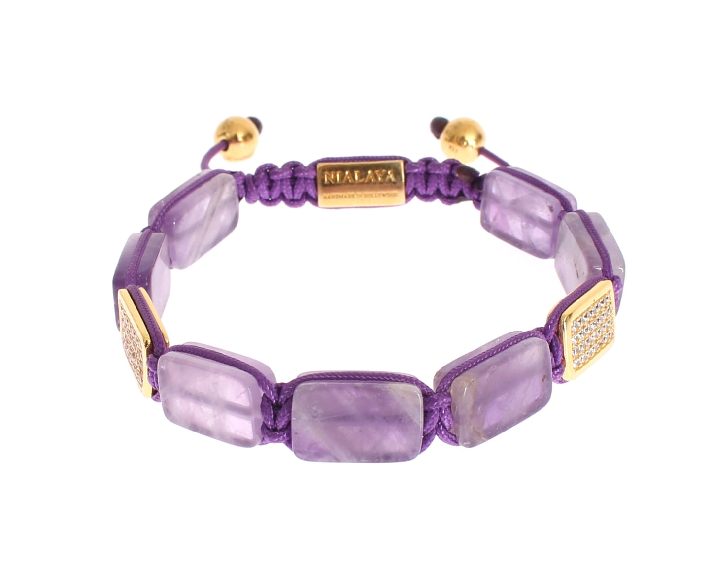 Dazzling Diamond Gold-Plated Amethyst Bracelet - SEHABRANDS