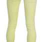 Chic Yellow Low Waist Skinny Casual Trousers - SEHABRANDS