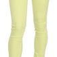 Chic Yellow Low Waist Skinny Casual Trousers - SEHABRANDS