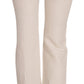 Elevated White High Waist Flared Trousers - SEHABRANDS