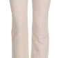 Elevated White High Waist Flared Trousers - SEHABRANDS