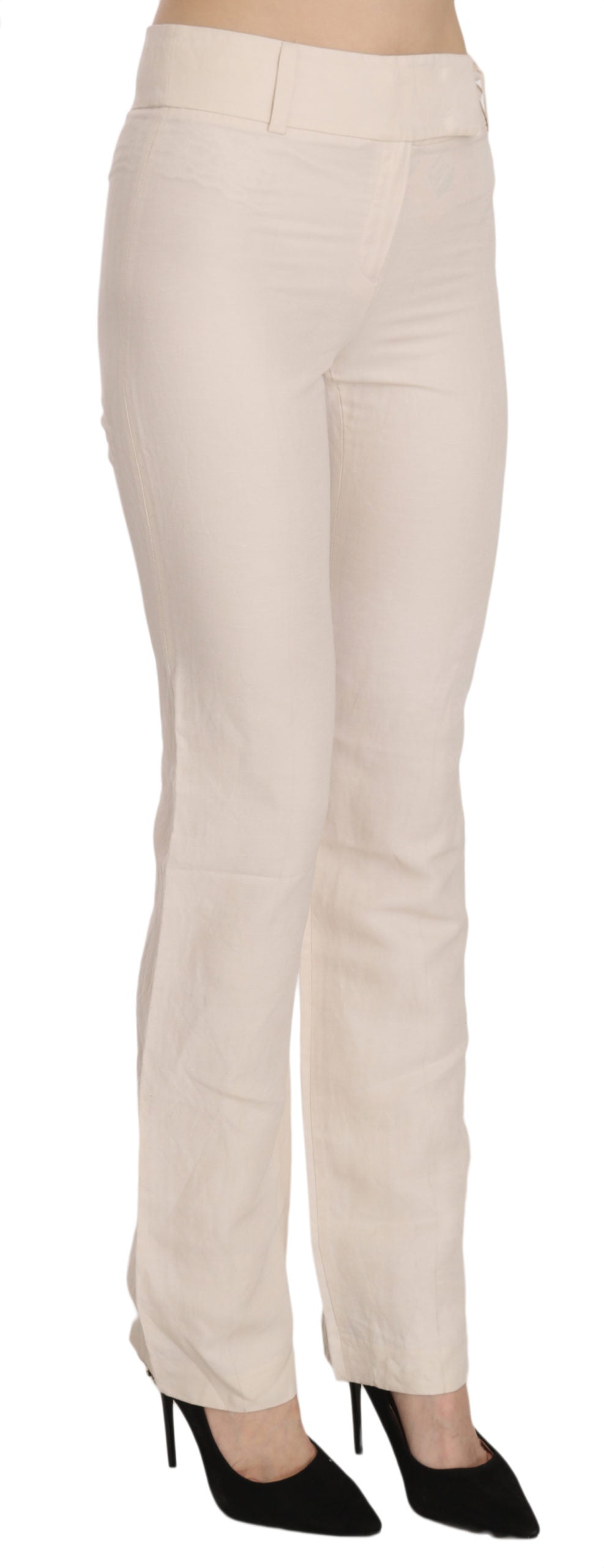 Elevated White High Waist Flared Trousers - SEHABRANDS