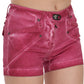 Chic Pink Washed Denim Shorts - SEHABRANDS