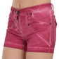 Chic Pink Washed Denim Shorts - SEHABRANDS