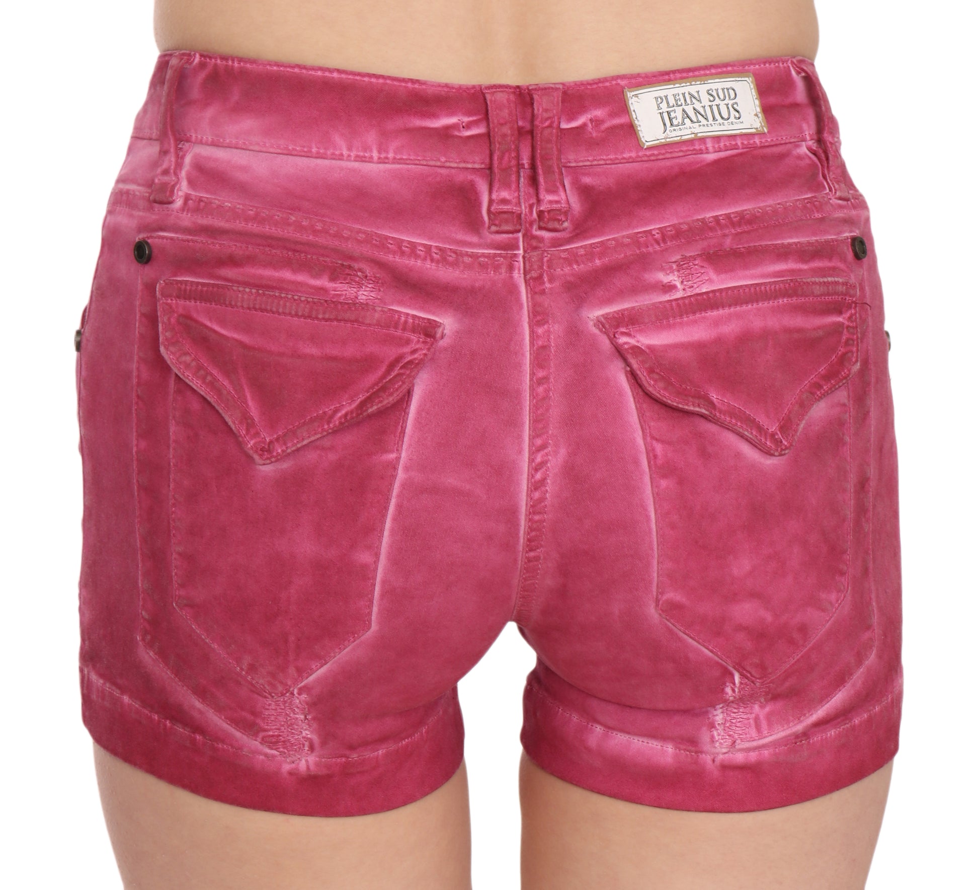 Chic Pink Washed Denim Shorts - SEHABRANDS