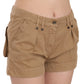 Chic Brown Mid Waist Mini Shorts - SEHABRANDS