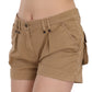 Chic Brown Mid Waist Mini Shorts - SEHABRANDS