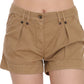 Chic Brown Mid Waist Mini Shorts - SEHABRANDS