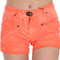 Chic Orange Mid Waist Mini Shorts - SEHABRANDS