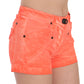 Chic Orange Mid Waist Mini Shorts - SEHABRANDS