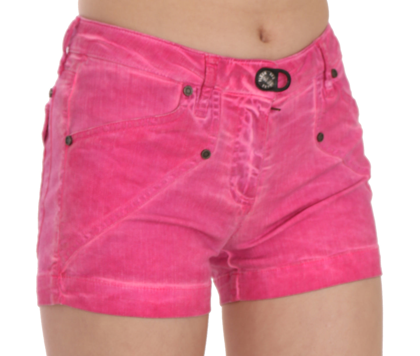 Chic Pink Mid Waist Mini Shorts - SEHABRANDS