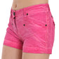 Chic Pink Mid Waist Mini Shorts - SEHABRANDS