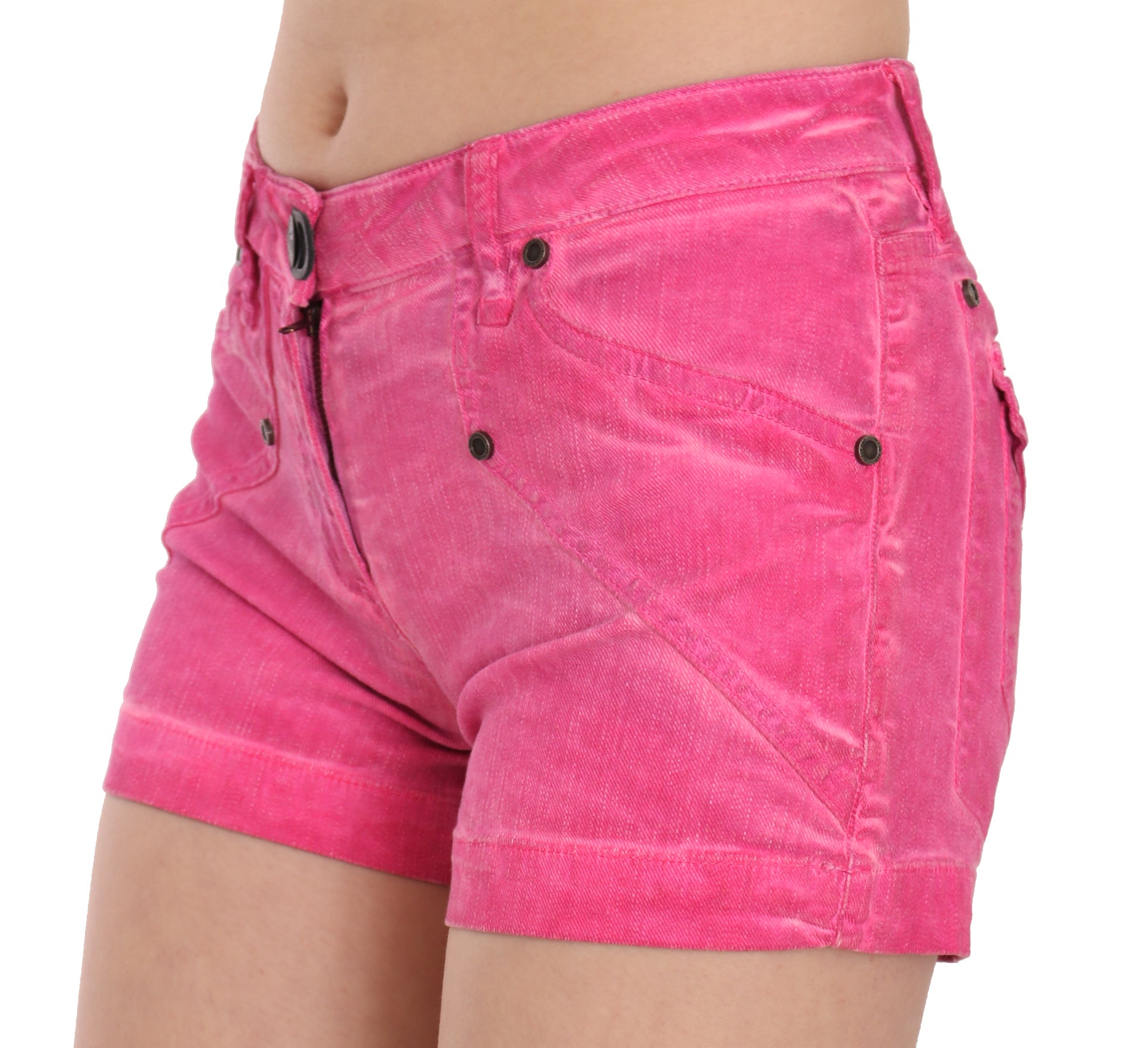 Chic Pink Mid Waist Mini Shorts - SEHABRANDS