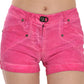 Chic Pink Mid Waist Mini Shorts - SEHABRANDS