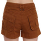 Chic Brown Mid Waist Mini Shorts - SEHABRANDS