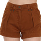 Chic Brown Mid Waist Mini Shorts - SEHABRANDS