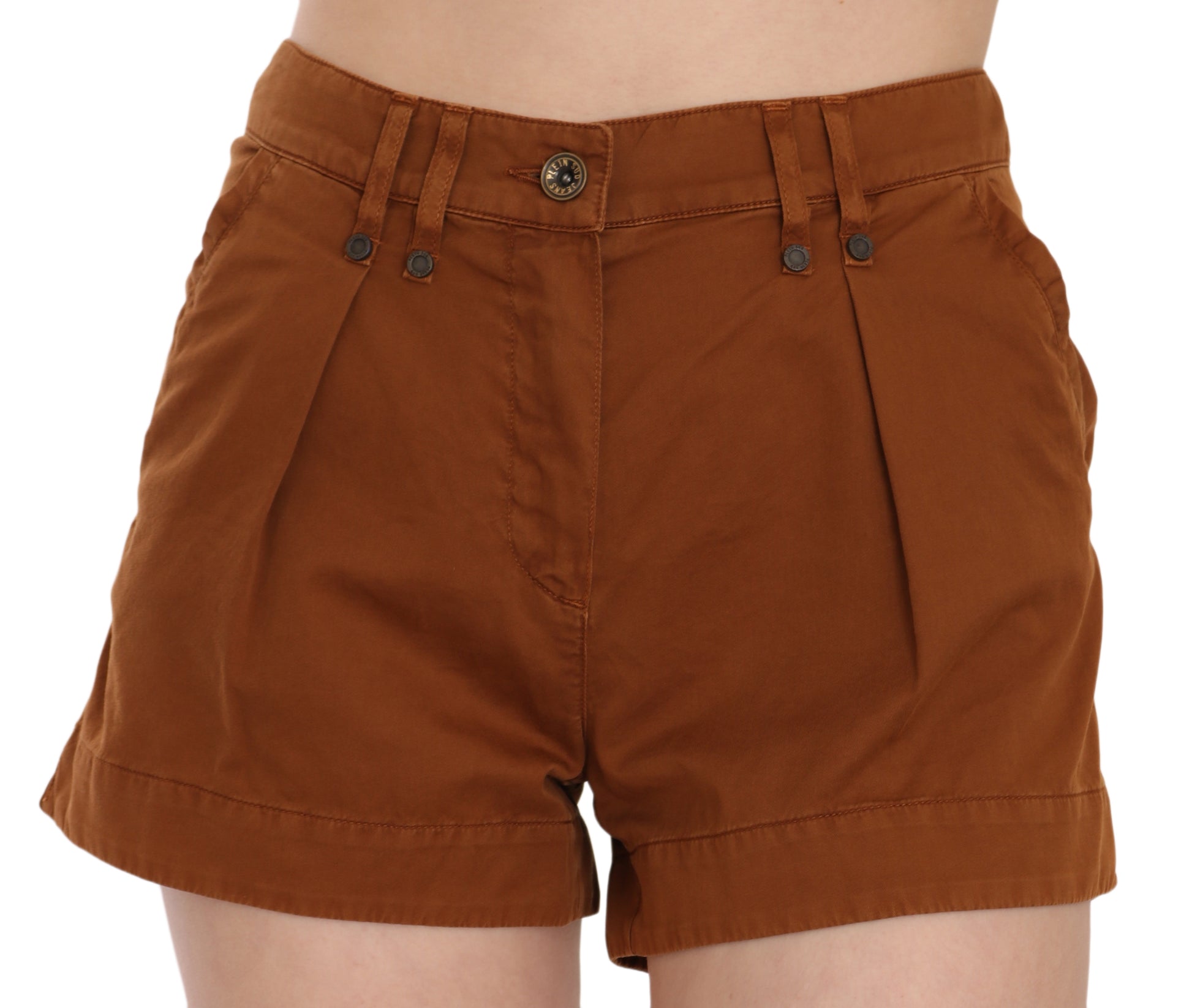 Chic Brown Mid Waist Mini Shorts - SEHABRANDS