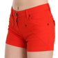 Chic Mid Waist Mini Shorts in Vibrant Orange - SEHABRANDS