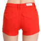 Chic Mid Waist Mini Shorts in Vibrant Orange - SEHABRANDS