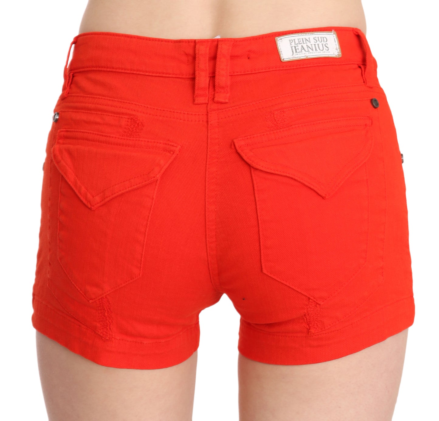 Chic Mid Waist Mini Shorts in Vibrant Orange - SEHABRANDS