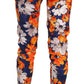 Floral Print Skinny Mid-Waist Pants - SEHABRANDS