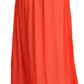 Elegant Orange Pleated Maxi Skirt - SEHABRANDS