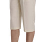 Elegant Straight Cropped Pants in Cream - SEHABRANDS