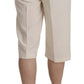 Elegant Straight Cropped Pants in Cream - SEHABRANDS