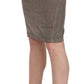 Chic Gray Pencil Skirt with Logo Details - SEHABRANDS