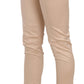 Elegant Cream Low Waist Skinny Trousers - SEHABRANDS