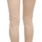 Elegant Cream Low Waist Skinny Trousers - SEHABRANDS