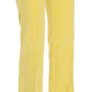 Chic Yellow Corduroy Mid Waist Pants - SEHABRANDS