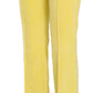 Chic Yellow Corduroy Mid Waist Pants - SEHABRANDS