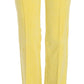 Chic Yellow Corduroy Mid Waist Pants - SEHABRANDS