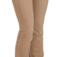 Chic Brown Mid Waist Skinny Trousers - SEHABRANDS