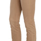 Chic Brown Mid Waist Skinny Trousers - SEHABRANDS