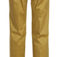 Mustard Mid Waist Tailored Cotton Pants - SEHABRANDS