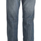 Chic Blue Washed Slim Fit Denim Jeans - SEHABRANDS