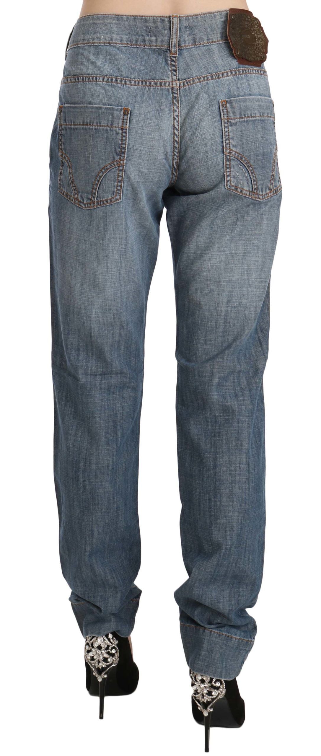 Chic Blue Washed Slim Fit Denim Jeans - SEHABRANDS