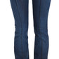 Chic Blue Washed Boot Cut Denim Pants - SEHABRANDS