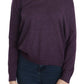 Elegant Purple V-Neck Wool Blouse - SEHABRANDS